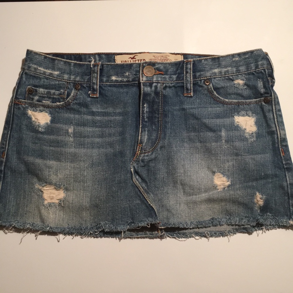 Hollister denim mini skirt